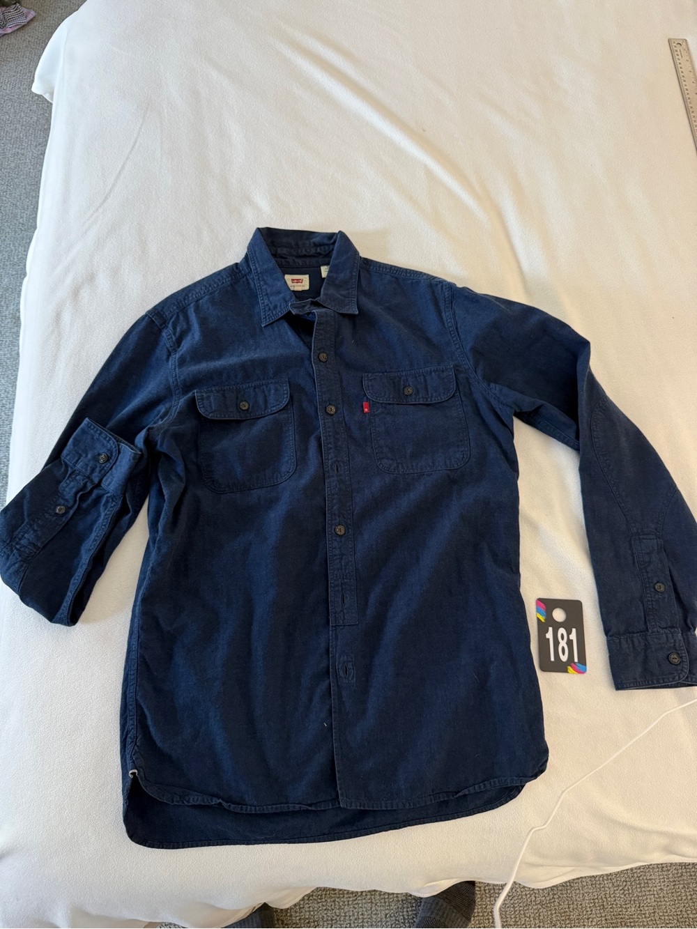 Levi's Dark Navy Classic Selvedge Denim Button-Up Shirt — great find